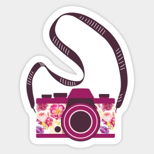 Watercolor floral camera Sticker